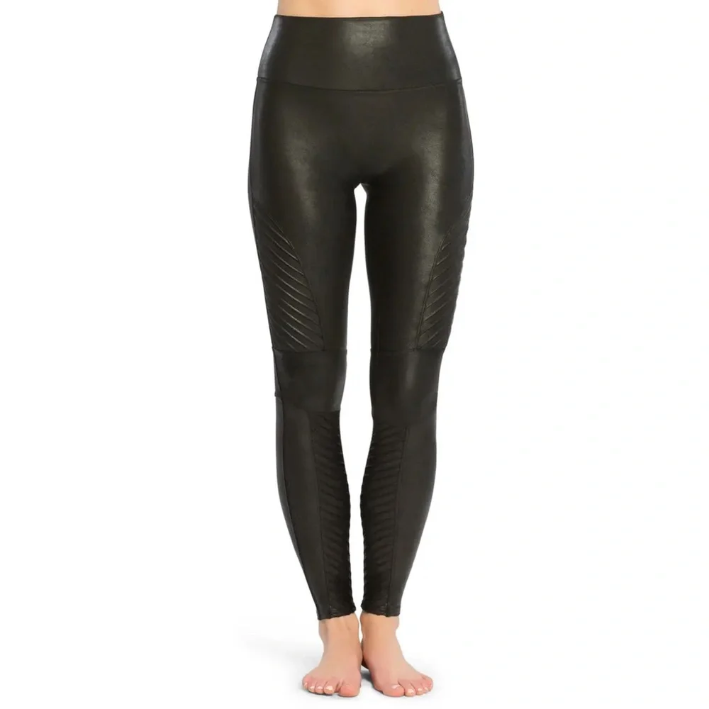 Spanx Faux Leather Moto Leggings - Picture 2 of 6